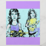 Mädchen playin akustisch bedruckte flyer