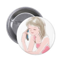 Mädchen Portabletelefon Button