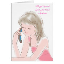 Mädchen Portabletelefon Karten