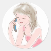 Mädchen Portabletelefon Sticker
