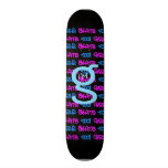 Mädchen-Skate auch! - Schwarzes Skateboard - (Blau Personalisiertes Deck