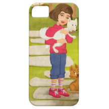 Mädchen und der lustige Hündchen iPhone 5 Fall iPhone 5 Etui
