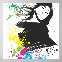 Mädchen und Farben Plakatdruck