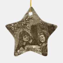 Mädchen unter einem Weihnachtsbaum Weihnachtsbaum Ornament