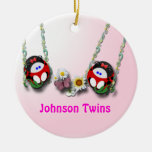 Mädchen-Zwillinge Weihnachtsornament