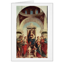 Madonna und Kind mit Heiligen Grußkarte