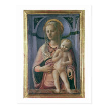 Madonna und Kind (Tempera auf Platte) Postkarte