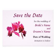 Magentarote Orchideen Save the Date Einladungskarte
