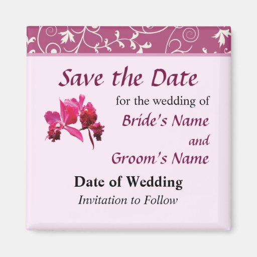 Magentarote Orchideen Save the Date Magnete