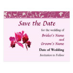 Magentarote Orchideen Save the Date Postkarte