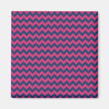 Magentarotes und königliches Blau Zickzack Kühlschrankmagnet