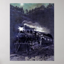 Magischer Dampf-Motor-viktorianischer Zug Poster