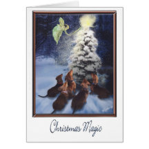 Magisches Dackel-Weihnachten Grußkarten