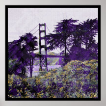 Magisches Sonnenuntergang-Brücke purple_salmon Plakate