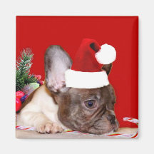 Magnet der Weihnachtsfranzösischen Bulldogge Kühlschrankmagnete