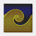 Magnet-königliches Marine-Blau-Strudel-Gold, zusam Kühlschrankmagnete