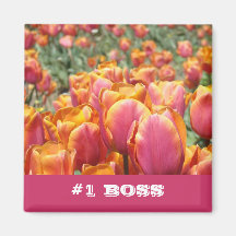 Magnetgeschenke des CHEFS #1 zacken orange Tulpe-B Kühlschrankmagnete