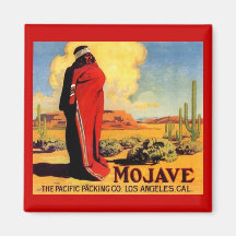 MAGNETVintager MOHAVE-INDISCHE WERBUNGS-KISTE LBL Kühlschrankmagnete