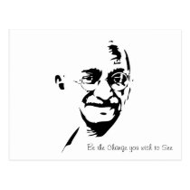 Mahatma Gandhi - seien Sie die Änderung - Postkart postkarten