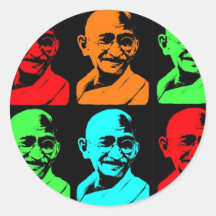Mahatma- Gandhicollage Runder Aufkleber