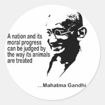 Mahatma Gandhitierrechte Runde Aufkleber