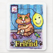 Maine-Waschbärtabby-Katzen-Freundschaft Mousepad