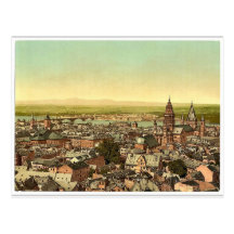 Mainz, in Richtung zum Rhein, der Rhein, Deutschla Postkarten