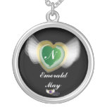 Mais Geburtstags-Edelstein-Monogramm-Halskette