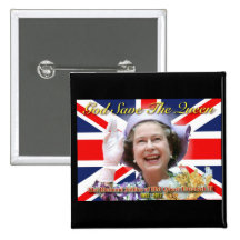 MAJESTÄT Königin Elizabeth II sechzigjähriges Jubl Buttons