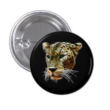 Majestätischer Katzen-Leopard-Kopf Button