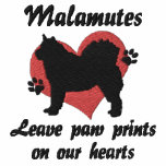Malamutes verlassen Tatzen-Drucke Besticktes Hoodie