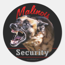 Malinois Sicherheit Runder Sticker