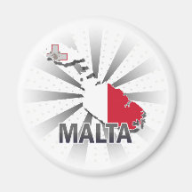 Malta-Flaggen-Karte 2,0 Kühlschrankmagnete