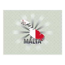 Malta-Flaggen-Karte 2,0 Postkarte