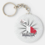 Malta-Flaggen-Karte 2,0 Schlüsselanhänger