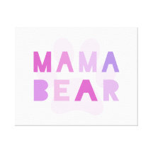 Mama bear stretched canvas print