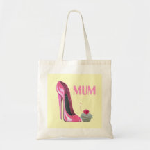 Mama-Geschenk-Tasche mit rosa Stilettschuh und -kl