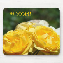 MAMMA #1! Geschenk mousepad Gelb-Rosen-Garten
