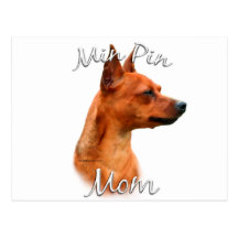 Mamma 2 des Zwergpinscher-(Rost) Postkarten