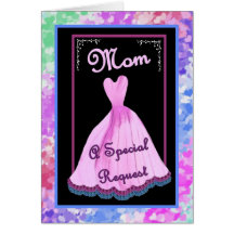 MAMMA - Mutter der Braut-Einladung - ROSA Kleid Grußkarten