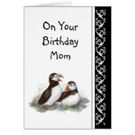 Mamma-Spaß und Liebe-Geburtstag, Puffins. Vogel Karte