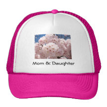 Mamma-u. Tochter-Sporthut Rosa-Blüten Trucker Caps