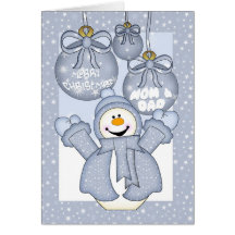 Mamma u. Vati, glückliche Schneemannweihnachtskart