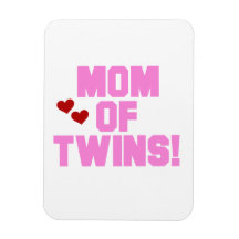 Mamma Zwillings-der rosa Text-Geschenke Recchteckiger Magnet
