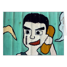 Man on phone greeting cards