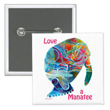 Manatisquadratische Pin-Liebe-Manatis Anstecknadel