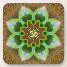 Mandala-geometrische Kunst Lotuss OM: Set von 6 Drink Untersetzer