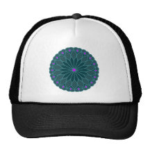 Mandala-inspirierte aquamarine blaue Blume Kult Mützen