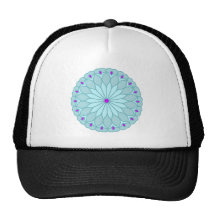 Mandala-inspirierte Baby-Blau-Blume Retrokappe