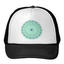 Mandala-inspirierte hellblaue Blume Trucker Mützen